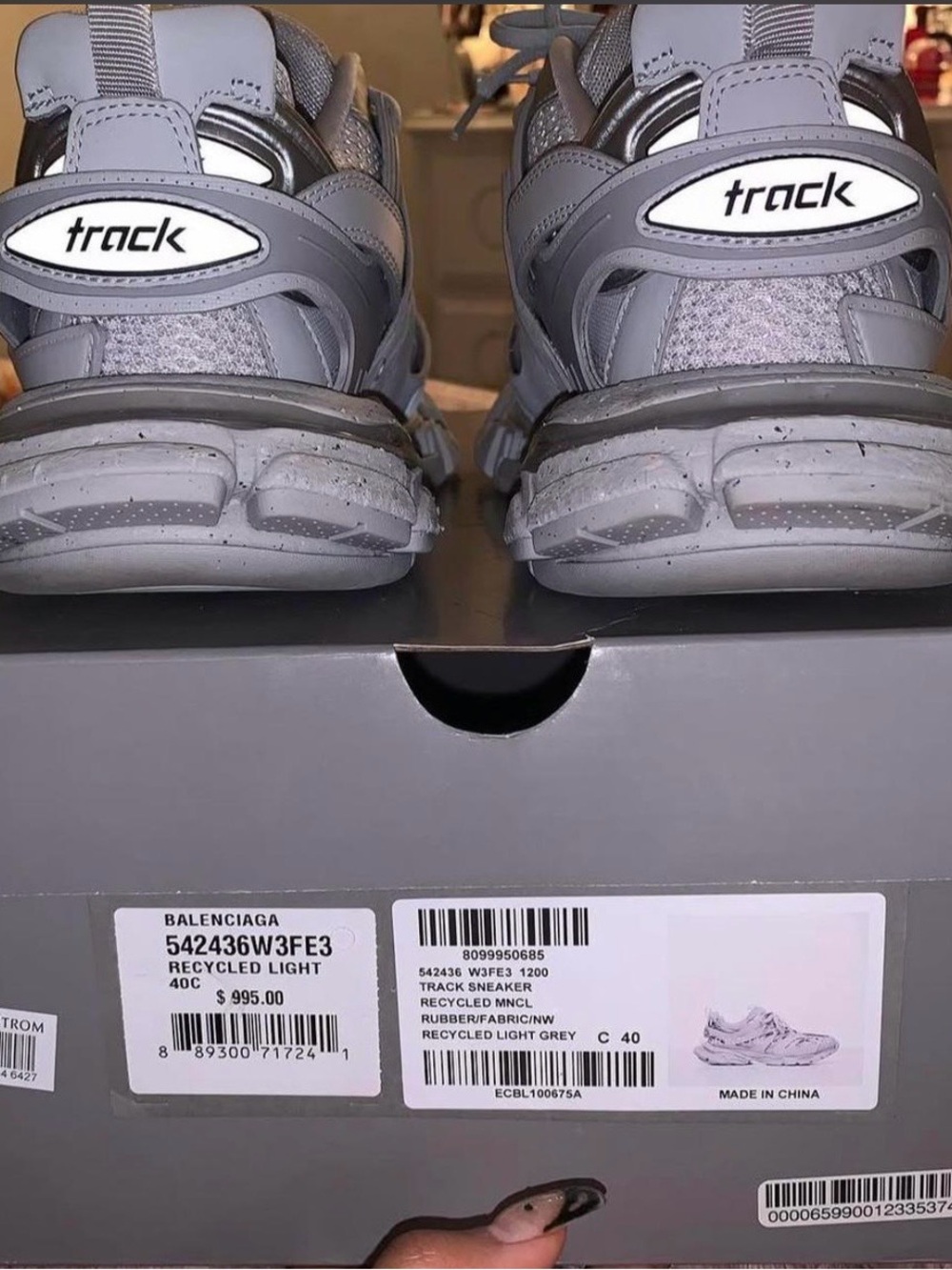 Balenciaga Track Sneakers in Recycled Light Grey
